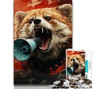 Puzzle colorati a forma di panda rosso per adolescenti, 1000 pezzi, gioco stimolante e gioco per famiglie con pezzi completamente interconnessi e di forma casuale (50x75cm)