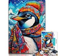 Puzzle colorati a forma di pinguino per adolescenti, puzzle da 1000 pezzi, aiuta il cervello a esercitare i giocattoli avvincenti per coltivare la pazienza Un'opera d'arte 50x75cm