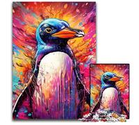 Puzzle colorati a forma di pinguino per adulti, 1000 pezzi, regalo perfetto per familiari e amici, adatto dai 14 anni in su, 50x75CM/19,68x29,52 pollici.