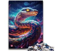 Puzzle colorati a forma di serpente per adolescenti, 1000 pezzi, giocattoli avvincenti per la decorazione della casa, stimola l'intelligenza cerebrale (50x75cm)