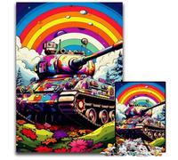 Puzzle colorati Art Tank da 1000 pezzi per adulti, puzzle in cartone per decorazioni per la casa, allenamento del cervello e regali per le feste 26X38CM/10,23x14,96 pollici