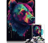 Puzzle colorati assurdi Orso Puzzle 1000 pezzi per adolescenti, giocattolo educativo intellettuale decomprimente Regali di Babbo Natale segreto 26x38cm