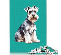 Puzzle colorati con animali del cane Schnauzer, fantastici puzzle per bambini dai 12 anni in su, 1000 pezzi (75x50 cm)