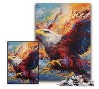 Puzzle colorati con aquila per adulti, puzzle impossibili da 1000 pezzi per adulti, regalo perfetto per le feste, opera d'arte fai da te, dimensioni 50x75cm