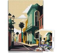 Puzzle colorati con illustrazioni di strade cittadine per adolescenti, 1000 pezzi, gioco educativo per la concentrazione mentale, idea regalo speciale commovente, dimensioni 38x52cm