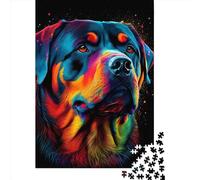 Puzzle colorati da 1000 pezzi a forma di cane Rottweiler per adulti, puzzle di carta, rompicapo per bambini, 38x26 cm/1000 pezzi