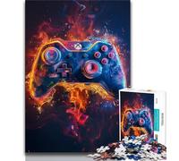 Puzzle colorati da 1000 pezzi a tema controller di gioco, difficili da completare ma divertenti e umoristici, con poster abbinato e foglio di quiz, 38x26cm