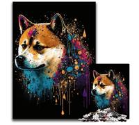 Puzzle colorati da 1000 pezzi di Shiba Inu per adulti, puzzle in cartone, attività per famiglie, rompicapo, decorazioni per la casa, regalo di Natale 26X38CM/10,23x14,96 pollici