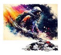 Puzzle colorati da sciatore da 1000 pezzi per adulti, in cartone, regalo perfetto per l'arredamento della casa e per il divertimento delle feste, 26X38CM/10,23x14,96 pollici.