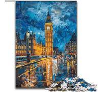 Puzzle colorati del Big Ben per adulti 1000, attività divertenti per la famiglia a casa, regalo di compleanno, regali da viaggio (26x38cm)