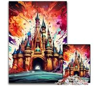 Puzzle colorati del castello da 1000 pezzi per adulti, puzzle in legno, regalo perfetto per l'arredamento della casa e per il divertimento delle feste, 50x75CM/19,68x29,52 pollici