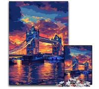 Puzzle colorati del Tower Bridge di Londra da 1000 pezzi per adulti. Puzzle impossibili per adulti, Halloween, Pasqua, Capodanno. Dimensioni: 26X38CM/10,23x14,96 pollici.
