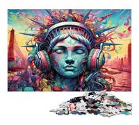 Puzzle colorati della Statua della Libertà da 1000 pezzi per adulti, in cartone, ideali per adolescenti e collezionisti, regalo da viaggio, attività per famiglie, 26X38CM/10,23x14,96 pollici.