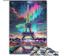 Puzzle colorati della Torre Eiffel per adulti e ragazzi, 1000 pezzi, attività per famiglie con poster abbinato e foglio di quiz per età 14+ (26x38cm)