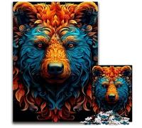 Puzzle colorati dell'orso bruno da 1000 pezzi per adulti. Puzzle impossibili per adulti, Halloween, Pasqua, Capodanno. Dimensioni: 50x75CM/19,68x29,52 pollici.