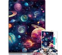 Puzzle colorati dell'universo per adolescenti, puzzle da 1000 pezzi, antistress per ammazzare il tempo durante le vacanze, con poster abbinato e foglio di quiz (50x75cm)