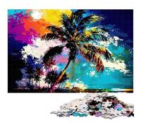 Puzzle colorati di alberi di cocco da 1000 pezzi per adulti, puzzle per adulti, regalo di sfida per la mente, attività educativa per adolescenti, 50x75CM/19,68x29,52 pollici