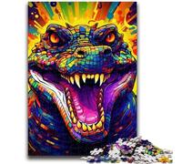 Puzzle colorati di coccodrilli per adolescenti, puzzle da 1000 pezzi, giochi divertenti Ogni pezzo è unico Gioco divertente e stimolante per tutta la famiglia (38x26cm)
