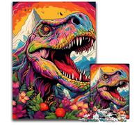 Puzzle colorati di dinosauri da 1000 pezzi per adulti, puzzle in cartone per decorazioni per la casa, allenamento del cervello e regali per le feste, 26X38CM/10,23x14,96 pollici.
