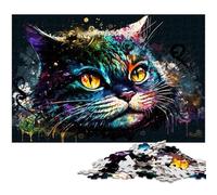 Puzzle colorati di gatti fantasy da 1000 pezzi per adulti, puzzle per adulti, regalo di sfida per la mente, attività educativa per adolescenti, 26X38CM/10,23x14,96 pollici.