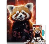 Puzzle colorati di panda rosso per adulti 1000 pezzi, aiutano il cervello ad allenare i giocattoli avvincenti per coltivare la pazienza Un'opera d'arte 38x26cm