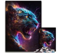 Puzzle colorati leopardo nero 1000 pezzi per adulti Puzzle in legno perfetti per riunioni di famiglia, compleanni, vacanze 50x75CM/19,68x29,52 pollici
