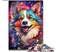 Puzzle colorati raffiguranti cani Corgi per adolescenti, 1000 pezzi, adatti dai 14 anni in su, decorazione da parete, regalo di compleanno per Natale (26x38cm)