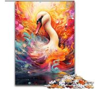 Puzzle colorati raffiguranti cigni dipinti per adolescenti, 1000 pezzi, modelli da assemblare, ideali come regalo per tutta la famiglia, adatti per bambini di età compresa tra 14 e 50 anni (50x75cm)