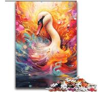 Puzzle colorati raffiguranti cigni dipinti, per adolescenti, 2000 pezzi, giocattoli educativi per l'apprendimento, giochi per famiglie con poster abbinato e foglio di quiz (70x100cm)