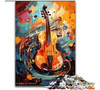 Puzzle colorati raffiguranti l'arte del violino per adulti e adolescenti, puzzle di gioco stimolanti, ideali come regalo per tutta la famiglia (26x38cm)