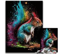 Puzzle colorati scoiattolo 1000 pezzi per adulti, puzzle in legno, idea regalo di compleanno, gioco rompicapo impegnativo 50x75CM/19,68x29,52 pollici