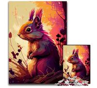 Puzzle colorati scoiattolo 1000 pezzi per adulti Puzzle per adulti Gioco interattivo per famiglie, sfida mentale, giocattolo educativo 26X38CM/10,23x14,96 pollici