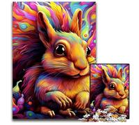 Puzzle colorati scoiattolo da 1000 pezzi per adulti, puzzle in legno per decorazioni per la casa, allenamento del cervello e regali per le feste, 50x75CM/19,68x29,52 pollici