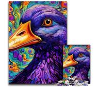 Puzzle colorato a forma di anatra viola per adulti, 1000 pezzi, regalo perfetto per familiari e amici, adatto dai 14 anni in su, 50x75CM/19,68x29,52 pollici.