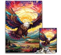 Puzzle colorato a forma di aquila da 1000 pezzi per adulti, puzzle in legno per adulti, ideale come decorazione fai da te e come regalo rompicapo, 50x75CM/19,68x29,52 pollici.