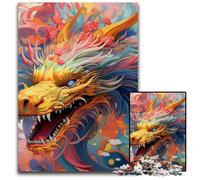 Puzzle colorato a forma di drago, 1000 pezzi per adulti, rompicapo impegnativo, gioco per adulti, attività interattiva per famiglie, 50x75CM/19,68x29,52 pollici