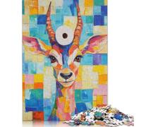 Puzzle colorato a forma di gazzella con carta igienica, decorazione unica per la casa, puzzle di cartone di alta qualità per adulti e adolescenti, 1000 pezzi (75x50 cm)