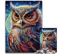 Puzzle colorato a forma di gufo, 1000 pezzi per adulti, rompicapo impegnativo, gioco per adulti, attività interattiva per famiglie, 50x75CM/19,68x29,52 pollici