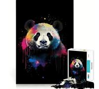Puzzle colorato a forma di panda per adulti, 1000 pezzi, gioco per allenare la mente, rilassante e divertente, idea regalo per le vacanze (50x75cm)
