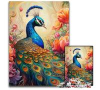 Puzzle colorato a forma di pavone, 1000 pezzi, rompicapo impegnativo, attività per la famiglia, decorazione per la casa, regalo di Natale 26X38CM/10,23x14,96 pollici