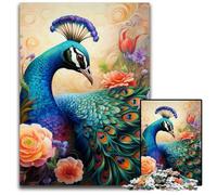 Puzzle colorato a forma di pavone da 1000 pezzi, rompicapo impegnativo, attività per la famiglia, decorazione per la casa, regalo di Natale 50x75CM/19,68x29,52 pollici
