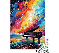 Puzzle colorato a forma di pianoforte, stimolante e stimolante, in cartone riciclato al 100%, per bambini adulti, regali di Natale, 1000 pezzi (38x26 cm)