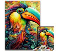 Puzzle colorato a forma di picchio, 1000 pezzi per adulti, puzzle in legno per adulti, ideale come decorazione fai da te e come regalo rompicapo, 50x75CM/19,68x29,52 pollici.