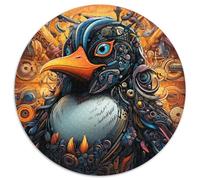 Puzzle colorato a forma di pinguino, 1000 pezzi, rotondo, per adulti, design intricato per adolescenti, decorazione fai da te e divertimento che stimola la mente (67,5x67,5cm)