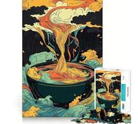 Puzzle colorato a tema ramen per adulti, 1000 pezzi, stimola la memoria, divertente da assemblare, oggetto da collezione (38x52cm)