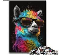 Puzzle colorato Alpaca con occhiali da 2000 pezzi per adulti e ragazzi, modello da assemblare, ideale come regalo per tutta la famiglia, adatto per bambini dai 14 anni in su (70x100cm)