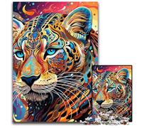 Puzzle colorato Art Cougar da 1000 pezzi, puzzle impossibili per adulti, rompicapo impegnativo per adolescenti, gioco interattivo divertente per famiglie, 26X38CM/10,23x14,96 pollici.
