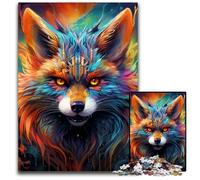 Puzzle colorato Art Fox da 1000 pezzi, puzzle impossibili per adulti, rompicapo impegnativo per adolescenti, gioco interattivo divertente per famiglie, 26X38CM/10,23x14,96 pollici.