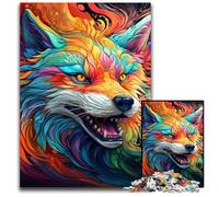 Puzzle colorato Art Fox da 1000 pezzi, puzzle impossibili per adulti, rompicapo impegnativo per adolescenti, gioco interattivo divertente per famiglie, 50x75CM/19,68x29,52 pollici