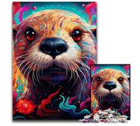 Puzzle colorato Art Otter da 1000 pezzi per adulti, puzzle in cartone per decorazioni per la casa, allenamento del cervello e regali per le feste, 26X38CM/10,23x14,96 pollici.